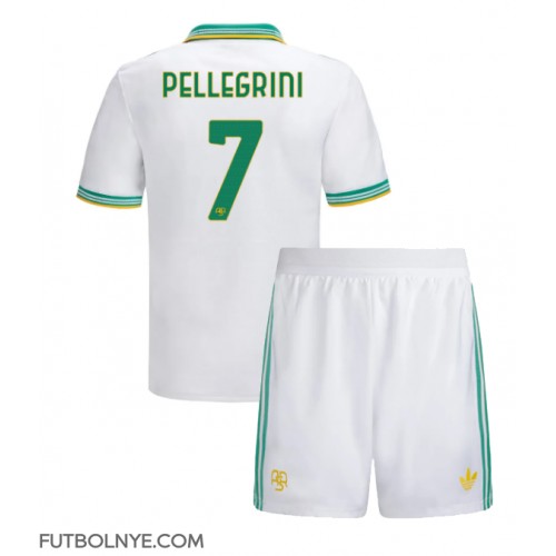 Camiseta AS Roma Lorenzo Pellegrini #7 Tercera Equipación para niños 2025-26 manga corta (+ pantalones cortos)